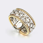 Sterling Silver Gold Plating Hand Made Marquise Lab Grown Diamond Jewelry Italian Coil Ring