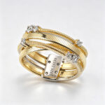 Multi-Row Italian Coil Lab-Grown Diamond Ring in 925 Silver, Modern Statement Piece
