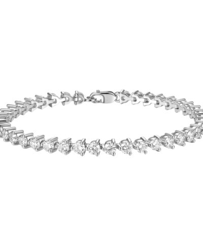 5.805ct Full Pave Lab Grown Diamond 925 Silver Triple Rhodium Plated Statement Ring